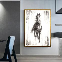 custom horse canvas wall art, running horse canvas print art, abstract horse painting canvas print art, ready to hang, f