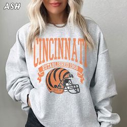 Vintage Cincinnati Football Sweatshirt  Vintage Style Cincinnati Football Crewneck Sweatshirt  Cincinnati Sweatshirt  Su