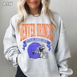 Vintage Denver Broncos Football Sweatshirt  Vintage Style Denver Broncos Crewneck Sweatshirt  Denver Broncos Sweatshirt