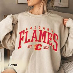 Vintage Calgary Flames Sweatshirt, Flames Tee, Hockey Sweatshirt, College Sweater, Hockey Fan Shirt, Calgary Hockey Shir