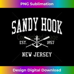 sandy hook nj vintage crossed oars & boat anchor sports long sleeve - crafted sublimation digital download - crafted for sublimation excellence