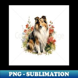 Shetland sheepdog Collie Watercolor - Sublimation-Ready PNG File - Fashionable and Fearless