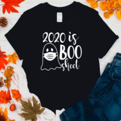 2020 Is Boo Sheet Ghost 2 Halloween Black Unisex Short Sleeve T-shirt