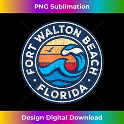 Fort Walton Beach Florida FL Vintage Nautical Waves Design - Sleek Sublimation PNG Download - Enhance Your Art with a Dash of Spice