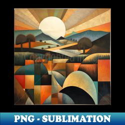 Abstract Geometric Landscape Artwork - Instant Sublimation Digital Download - Transform Your Sublimation Creations