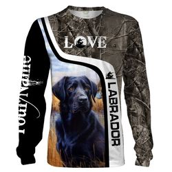 Hunting Dog Black Lab 3D All Over Printed Shirts, Hoodie, T-shirt Labrador Retriver Dog Personalized Gifts for Hunter Ch