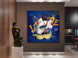 Mickey Mouse Canvas Print, Banksy Artwork, Banksy Mouse Canvas, Modern Canvas, Modern Home Decor, Ready To Hang, Childre