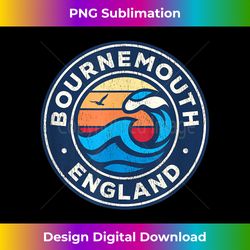 Bournemouth England Vintage Nautical Waves Design - Futuristic PNG Sublimation File - Pioneer New Aesthetic Frontiers