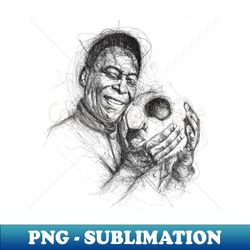 Pele The Legend Scribble Art - PNG Transparent Sublimation Design - Create with Confidence