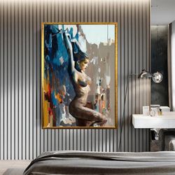 nude woman canvas wall art, sexy woman canvas print art, hot woman canvas wall decor, nude art canvas wall decor