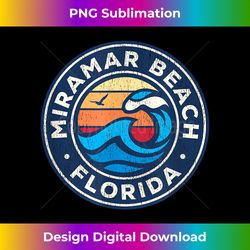 Miramar Beach Florida FL Vintage Nautical Waves Design - Luxe Sublimation PNG Download - Ideal for Imaginative Endeavors