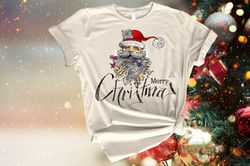 Vintage Pink Santa Claus Sweatshirt, Smiling Santa Claus Shirt, Christmas Holiday Party Shirt, Christmas Family Shirt, C
