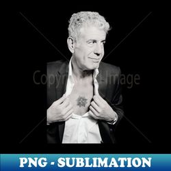 Anthony Bourdain - PNG Transparent Sublimation Design - Instantly Transform Your Sublimation Projects