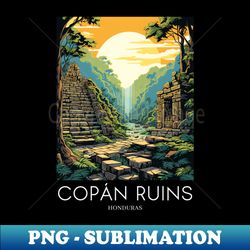A Pop Art Travel Print of the Copn Ruins - Honduras - Premium Sublimation Digital Download - Create with Confidence