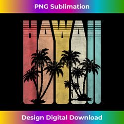 Palm Tree Summer Tropical Beach Retro Hawaii Island Tank Top - Contemporary PNG Sublimation Design - Customize with Flair