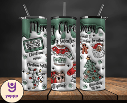 Christmas 20oz Tumbler Wrap PNG, Christmas 3D Inflated Puffy Tumbler Wrap Png, Grinchmas 20oz Png 232