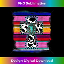Serape Cow Print Cross Cactus Serape - Luxe Sublimation PNG Download - Immerse in Creativity with Every Design