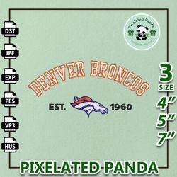 NFL Denver Broncos, NFL Logo Embroidery Design, NFL Team Embroidery Design, NFL Embroidery Design, Instant Download