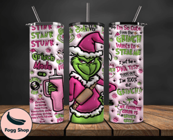 Christmas 20oz Tumbler Wrap PNG, Christmas 3D Inflated Puffy Tumbler Wrap Png, Grinchmas 20oz Png 138