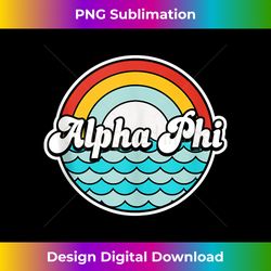 Alpha Phi Waves and Rainbow Tank Top - Sophisticated PNG Sublimation File - Ideal for Imaginative Endeavors