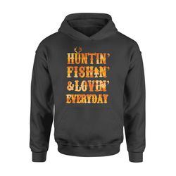 Hunting Fishing Loving Everyday Hoodie Shirt Orange Camo &8211 HDI1
