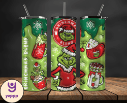 Grinchmas Christmas 3D Inflated Puffy Tumbler Wrap Png, Christmas 3D Tumbler Wrap, Grinchmas Tumbler PNG 51