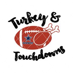 Turkey And Touch Down Cowboys SVG