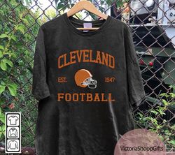 Cleveland Browns Vintage Football Sweatshirt, T-Shirt , Unisex Vintage Cleveland Crewneck, Football Sweatshirt, Clevelan