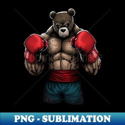 Fierce Fighter Bear The Ultimate Boxing Champion - Instant PNG Sublimation Download - Stunning Sublimation Graphics