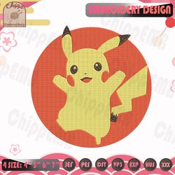 Pikachu Embroidery Design, Pokemon Embroidery Design, Anime Embroidery File, Machine Embroidery Designs