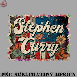 Basketball PNG Retro Beautiful Flowers Curry Proud Basketball Name Flag