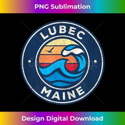 Lubec Maine ME Vintage Nautical Waves Design - Sophisticated PNG Sublimation File - Pioneer New Aesthetic Frontiers