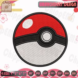 Poke Ball Embroidery Design, Pokemon Embroidery Design, Anime Embroidery File, Machine Embroidery Designs