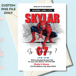 Personalized File Spiderman Invitation | Printable Birthday Party Invitation | Cake Topper | Digital Kids Party Invite