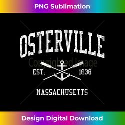 Osterville MA Vintage Crossed Oars & Boat Anchor Sports - Crafted Sublimation Digital Download - Striking & Memorable Impressions