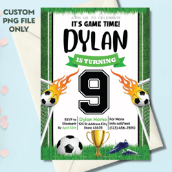 Personalized File Soccer Birthday Invitation, Soccer Party Invite, Invitation, Soccer Party Theme, Football Party, Sport