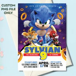 Personalized File Sonic Birthday Invitation | Sonic Invitation | Sonic Party Invite | Kids Party Invite | Printable