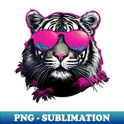 The Tiger in Pink Sunglasses - Stylish Sublimation Digital Download - Boost Your Success with this Inspirational PNG Download