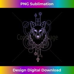 wolf cosmic pastel mystical boho galaxy moon geometric trend - luxe sublimation png download - pioneer new aesthetic frontiers