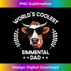 World's Coolest Cow Dad Papa - Men Farmer Simmental Tank Top - Sublimation-Optimized PNG File - Customize with Flair