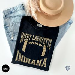 Vintage Style Purdue Football Tshirt, West LaFayette Indiana Graphic Football Tee, Great Gift for College Student at Pur