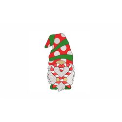 Christmas Gnome with Candy Machine Embroidery Design. 6 Sizes. Christmas Embroidery Design