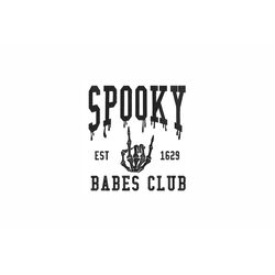 Spooky Babes Club Machine Embroidery design. 4 Sizes. Halloween Embroidery Design.