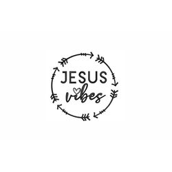 Jesus Vibes Machine Embroidery Design. 4 Sizes. Christian Embroidery Design