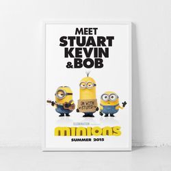 Minions Poster, Unframed Movie Print Wall Art, Wall Art Print Aesthetic Living Room Decor Painting Poster Canvas poster