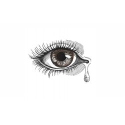 Teary Eye Machine Embroidery Design. 5 Sizes. Eye Embroidery Design