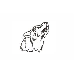 Howling Wolf Machine Embroidery Design. 4 sizes. Animal Embroidery Design