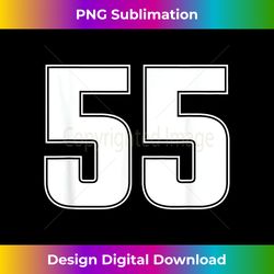 NUMBER 55 FIFTY FIVE YEARS OLD AGE SPORTS TEAM JERSEY - Futuristic PNG Sublimation File - Spark Your Artistic Genius