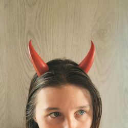 Red Devil Horns, Lightweight 3d Printed Headset Accessories, Realistic Fantasy Cosplay Red Demon Horns