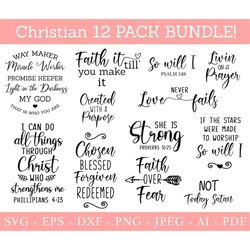 Christian Bundle SVG, Scripture Bundle, Instant Download, Bible Verse Bundle, Cut Files for Cricut, Religious SVG, Jesus